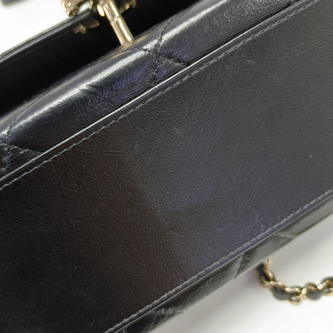 Quilted Calfskin Shoulder Bag Black