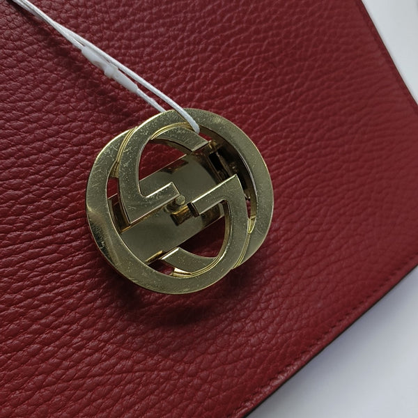 Interlocking G Small Calfskin Red