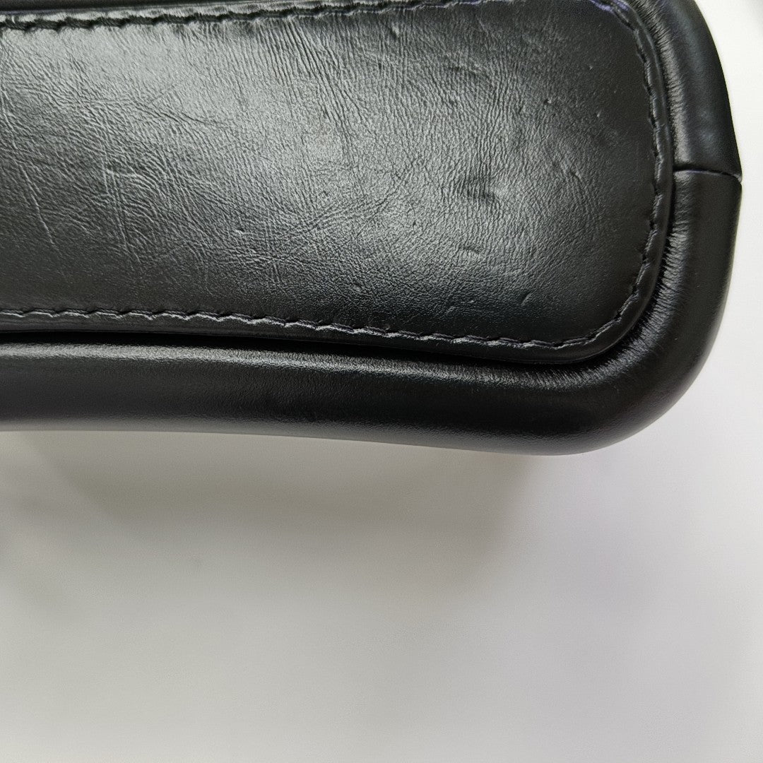 GABRIELLE Small Quilted Vintage Calf Black