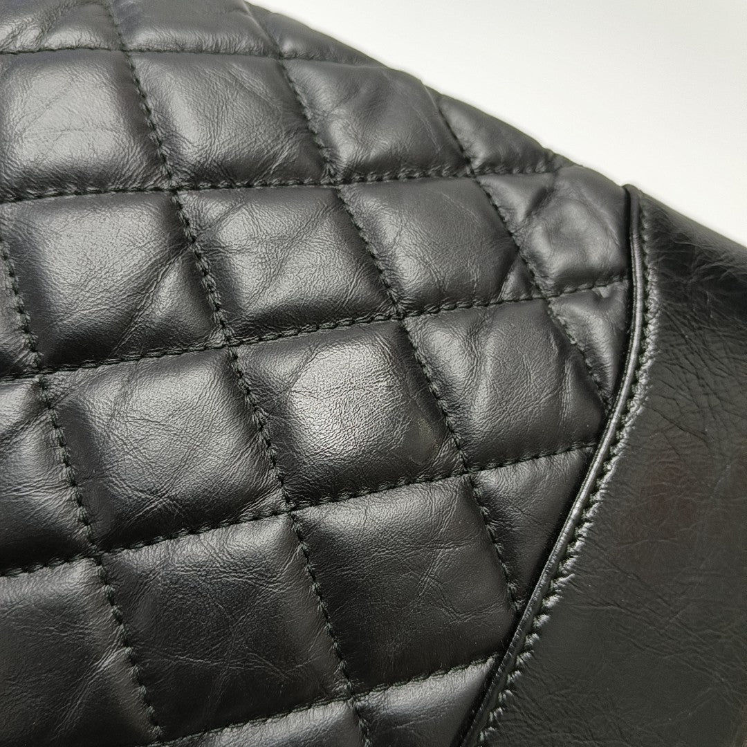 GABRIELLE Medium Quilted Calfskin Black