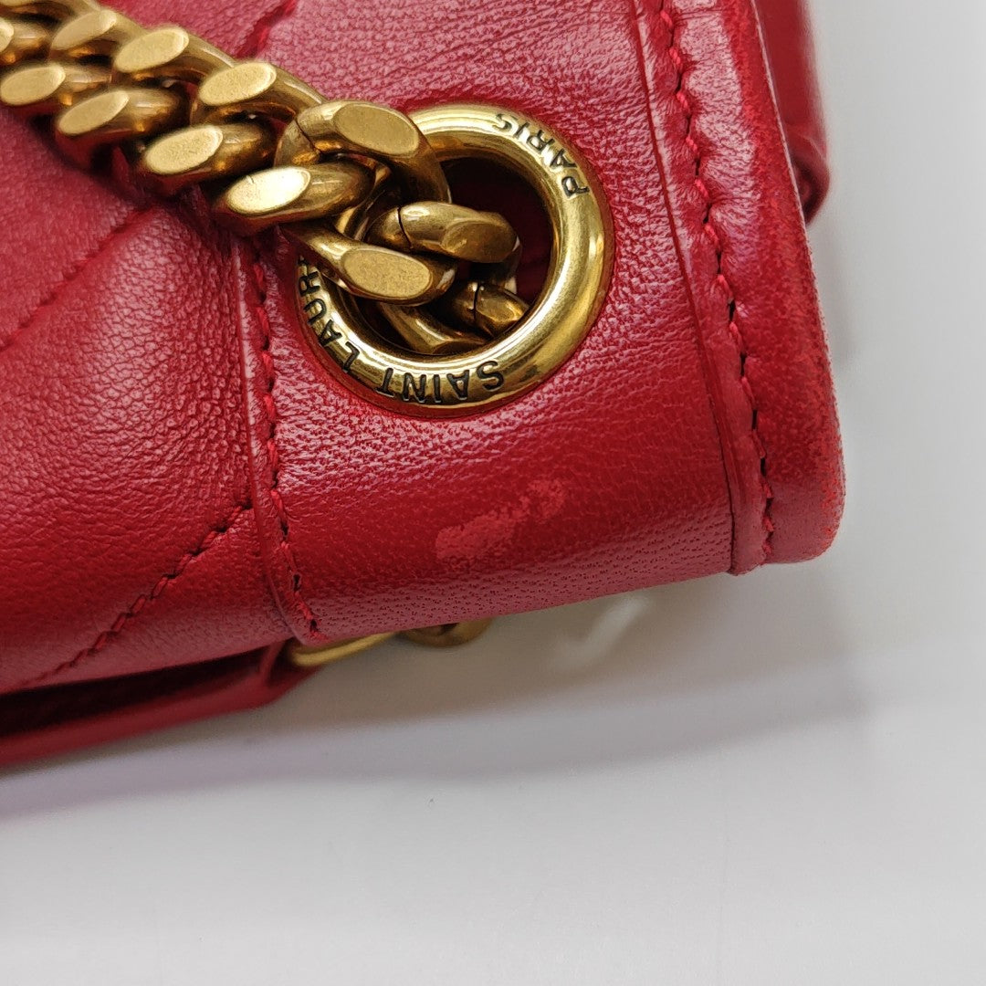 NIKI Medium Chevron Lambskin Red