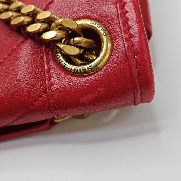 NIKI Medium Chevron Lambskin Red