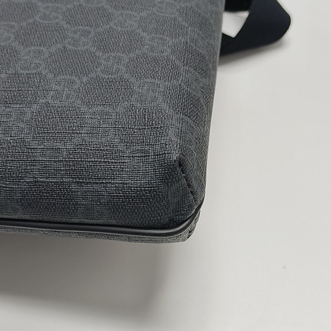 Boston Monogram Coated Canvas Black