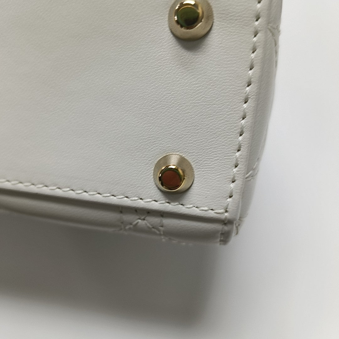 Lady Dior Mini Cannage Lambskin White