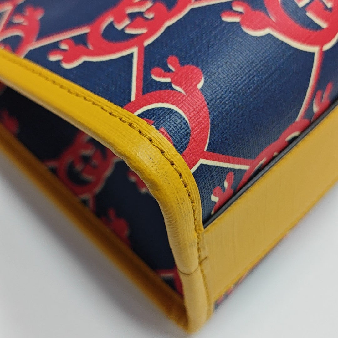 Monogram Coated Canvas Tote Bag Blue