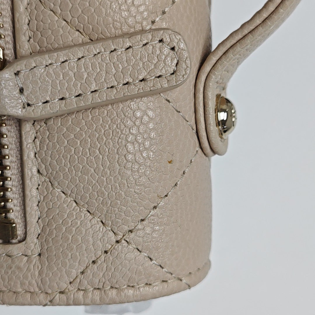 BUSINESS AFFINITY Quilted Grained Calfskin White