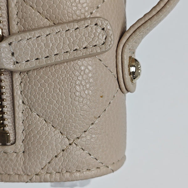 BUSINESS AFFINITY Quilted Grained Calfskin White