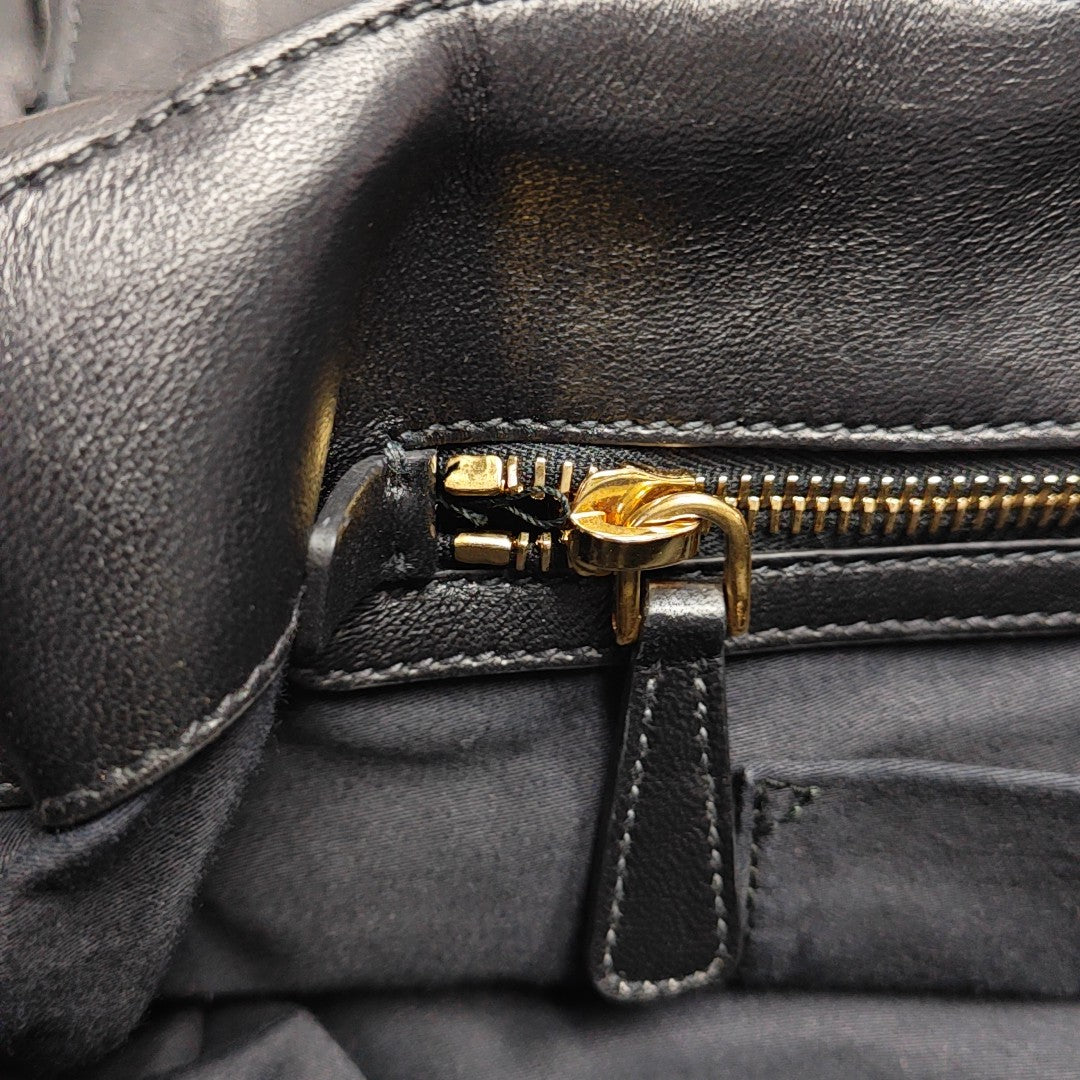 Quilted Lambskin Tote Bag Black