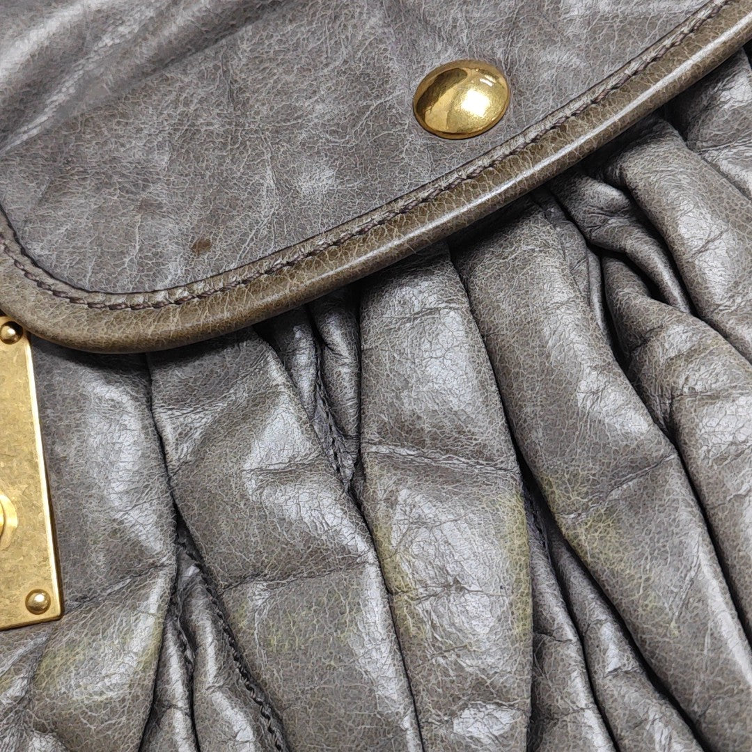 Miu Coffer Quilted Calfskin Green