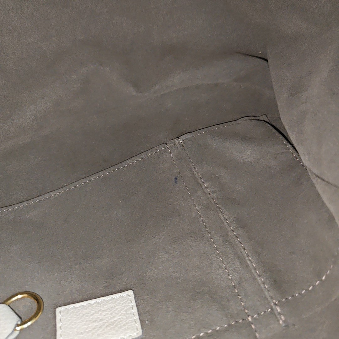 Monogram Calfskin Shoulder Bag White