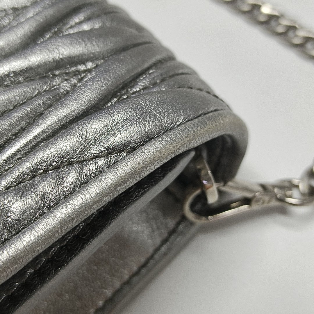 My Miu Quilted Lambskin Silver