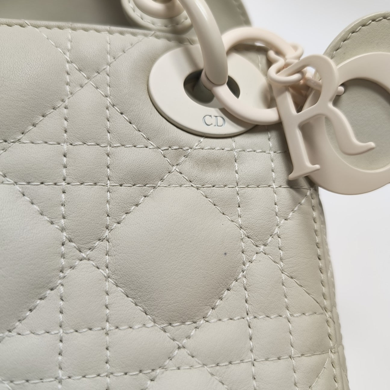 Lady Dior Mini Cannage Lambskin White