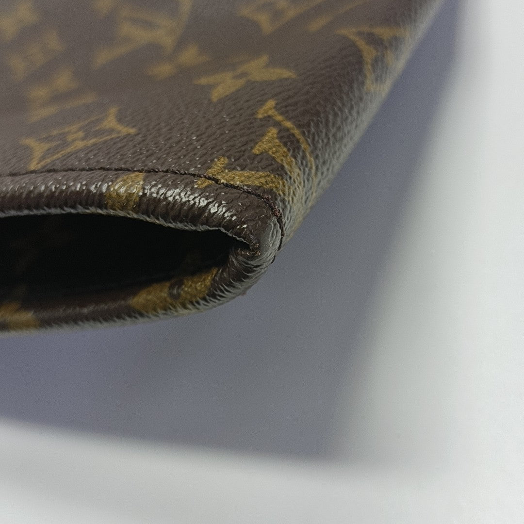 Monogram Coated Canvas Clutch Brown
