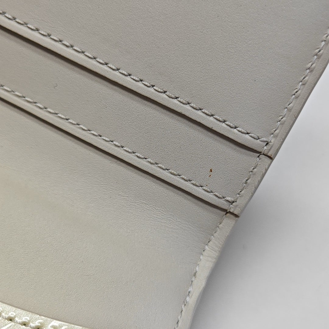SARAH Monogram Patent Leather White Card Holder