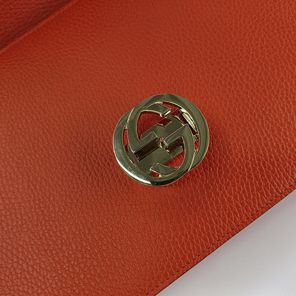 Interlocking G Large Calfskin Orange