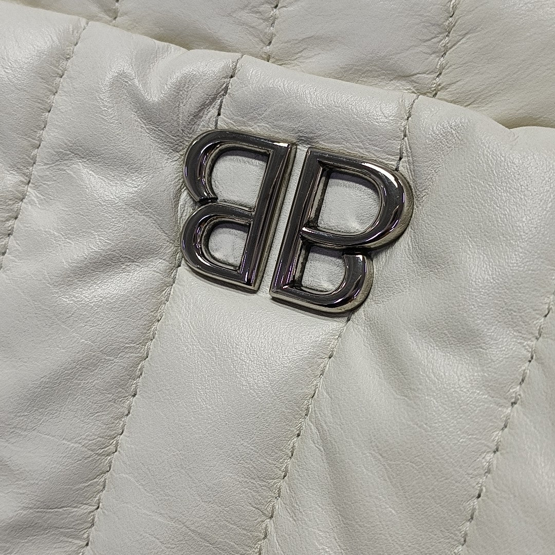 BB Quilted Calfskin White