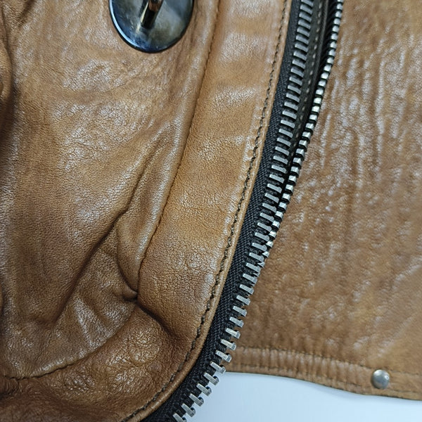 Lambskin Shoulder Bag Brown