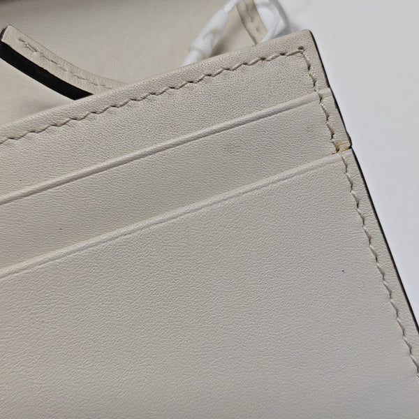 Queen Margaret Calfskin White Card Holder