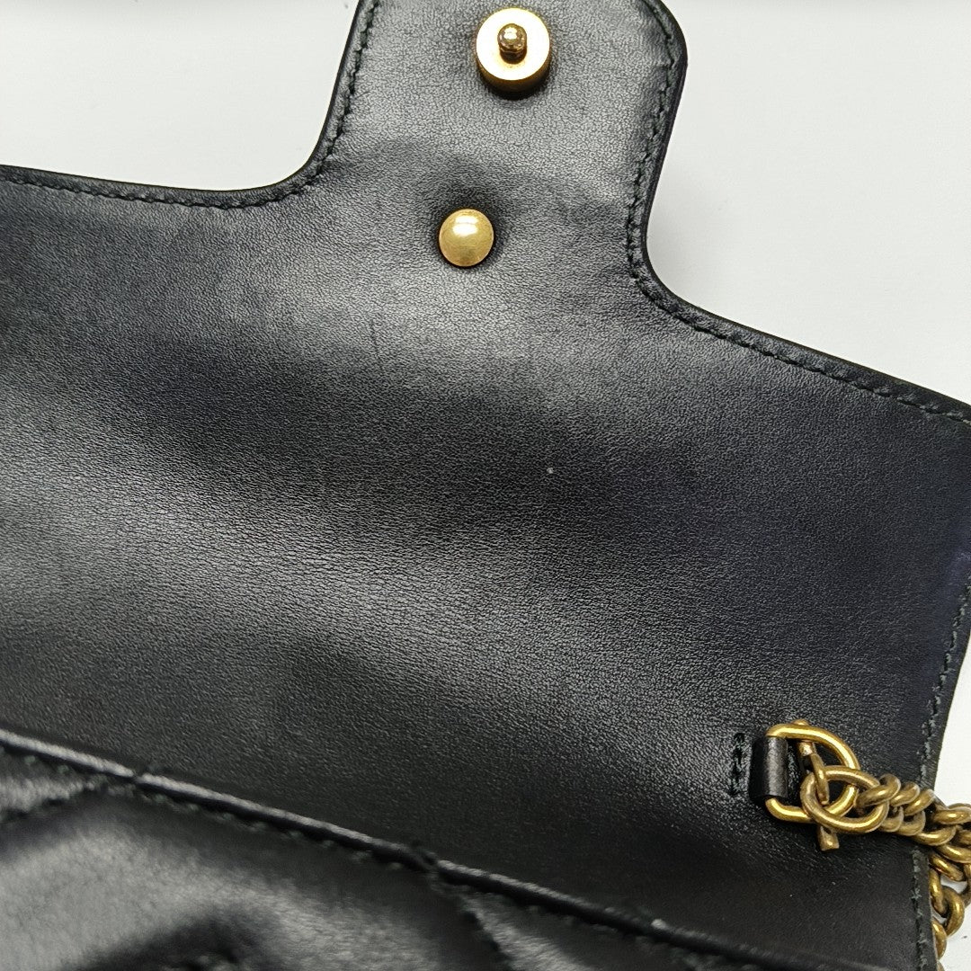GG Marmont Mini Quilted Calfskin Black