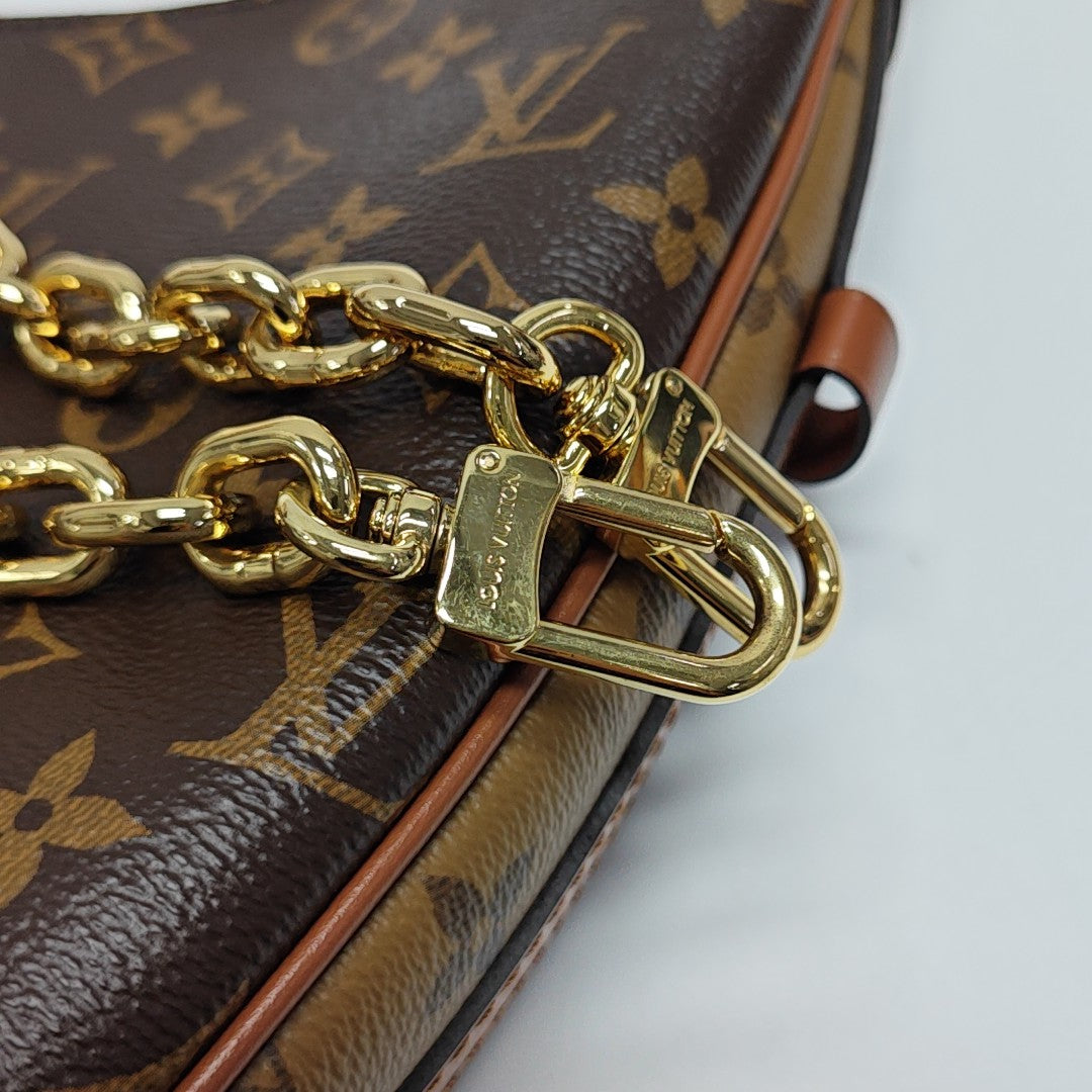 LOOP HOBO Monogram Coated Canvas Brown