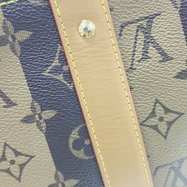 KEEPALL Monogram Coated Canvas Brown
