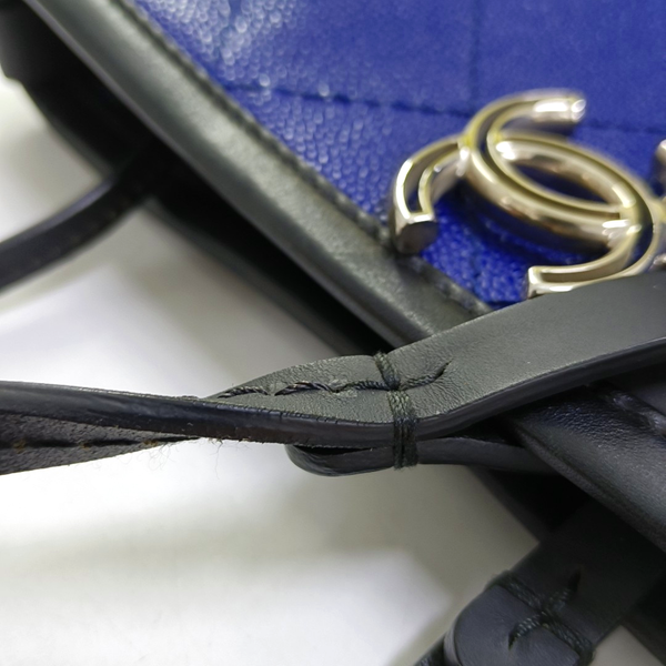 Quilted Grained Calfskin Blue