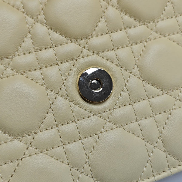 Authenticated pre-owned  Lady Dior Quilted Lambskin Yellow - Shoulder Bag at Looply