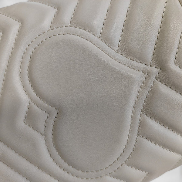 GG Marmont Mini Quilted Calfskin White