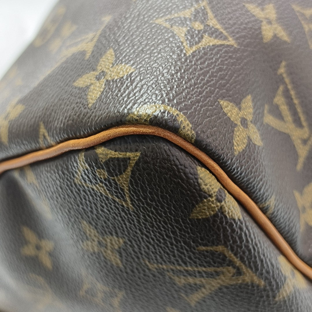 SPEEDY 30 Monogram Coated Canvas Brown