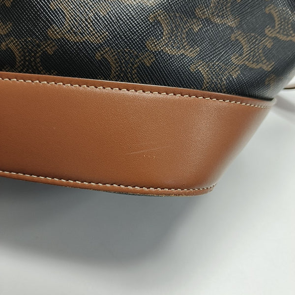 Authenticated pre-owned  TRIOMPHE CANVAS Medium Coated Canvas Brown - Bucket Bag at Looply