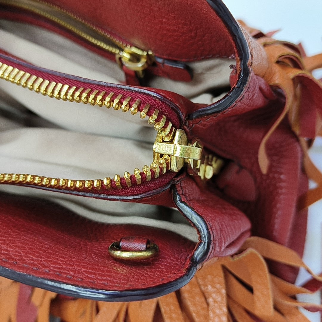 Leather Shoulder Bag Orange