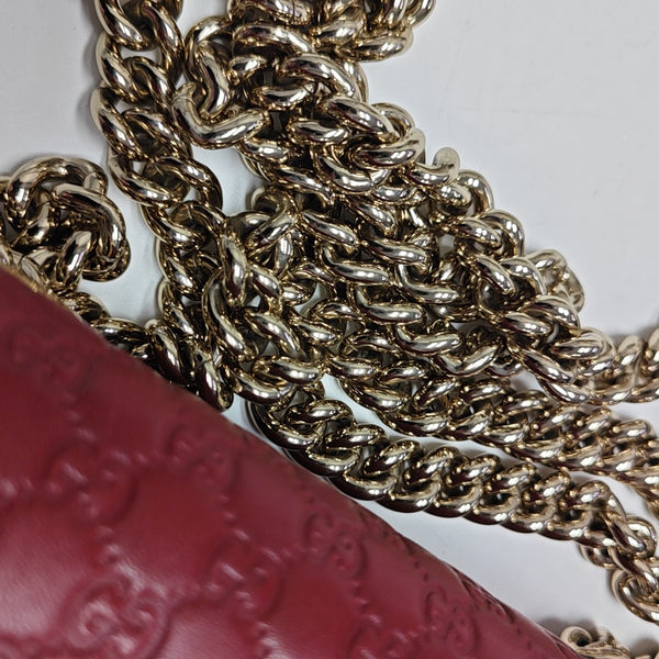 Emily Chain Monogram Calfskin Red