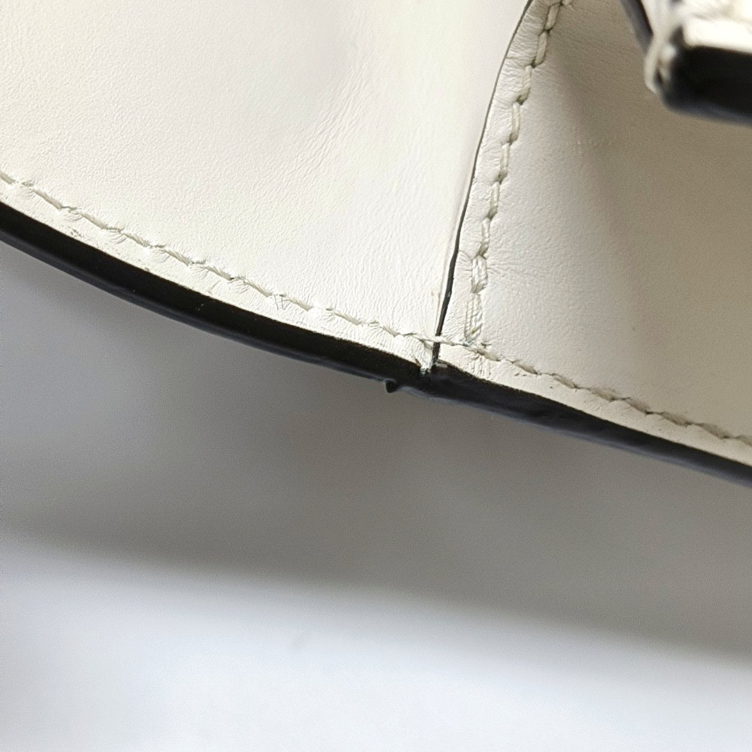 Authenticated pre-owned  Sylvie Mini Calfskin White - Shoulder Bag at Looply