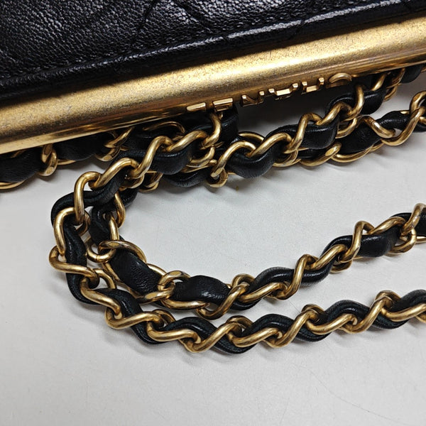 Quilted Calfskin Shoulder Bag Black