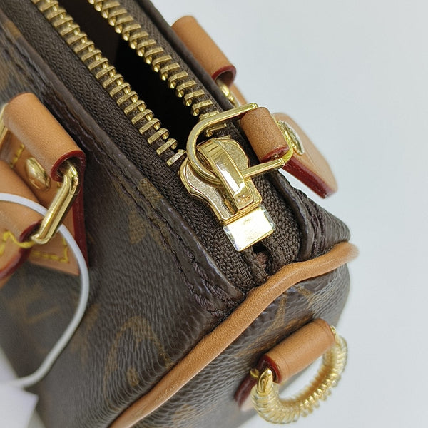 SPEEDY Nano Monogram Coated Canvas Brown