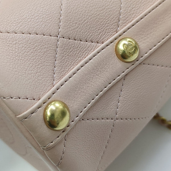 Quilted Calfskin Bucket Bag Pink