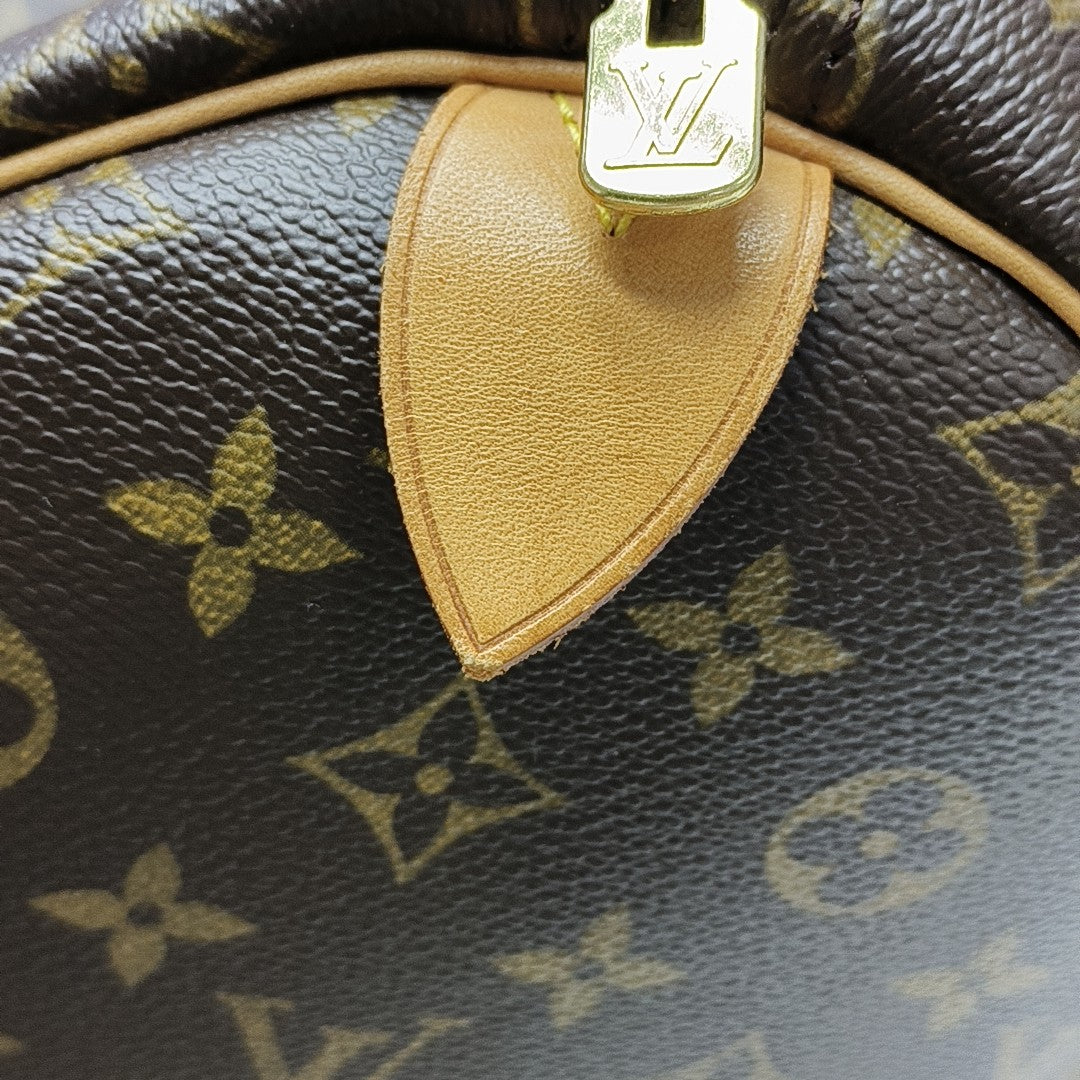 KEEPALL 55 Monogram Coated Canvas Brown