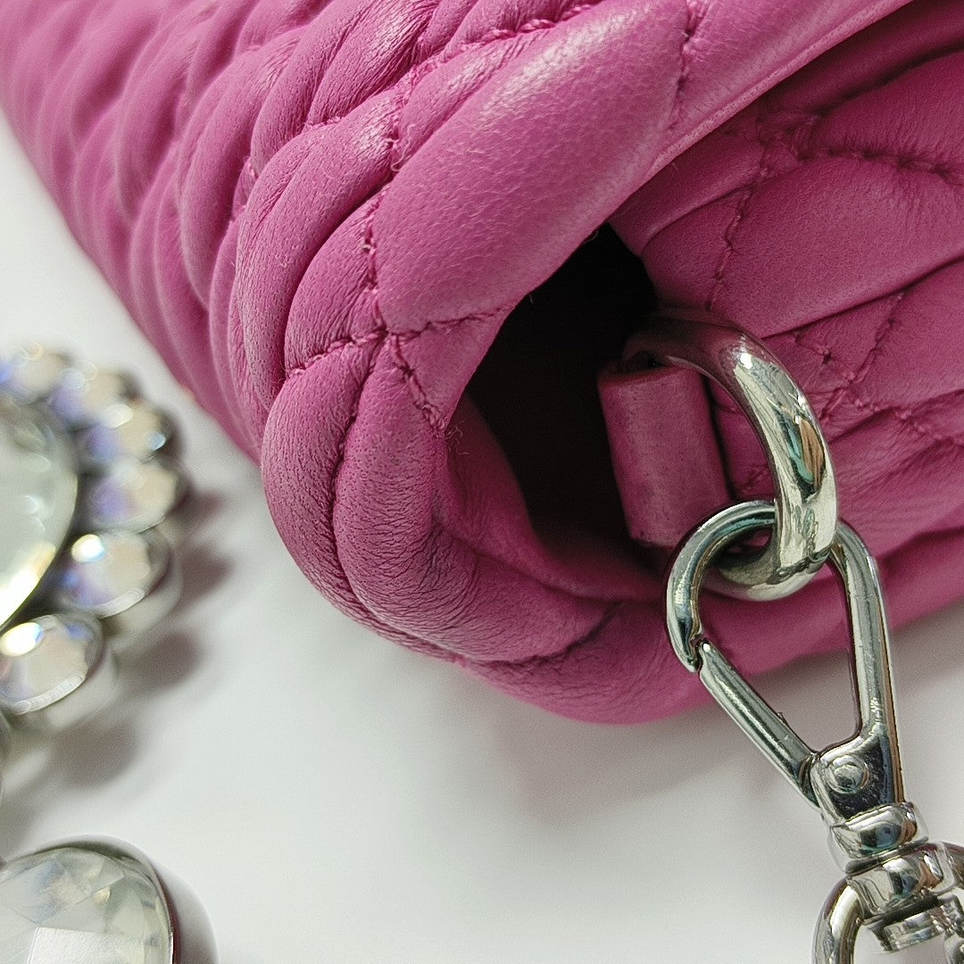 Crystal Quilted Lambskin Pink