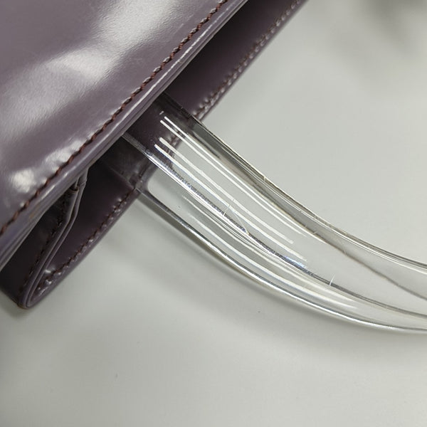 Calfskin Top Handle Bag Purple
