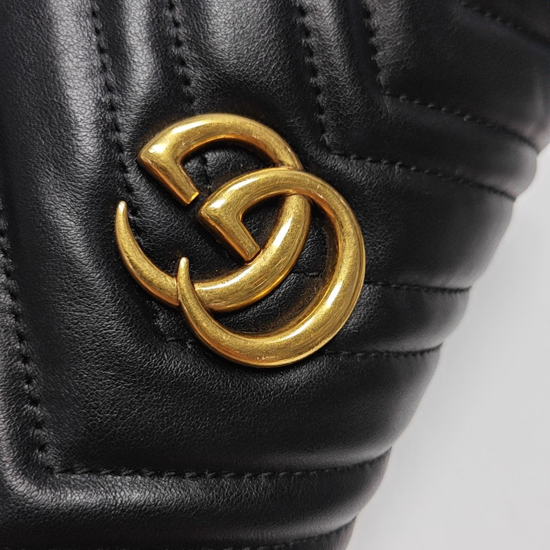 GG Marmont Mini Quilted Calfskin Black