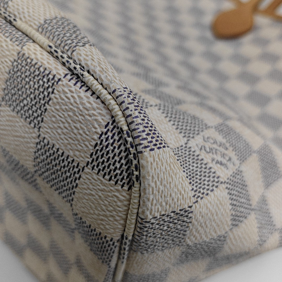 NEVERFULL MM Damier Azur Coated Canvas Beige