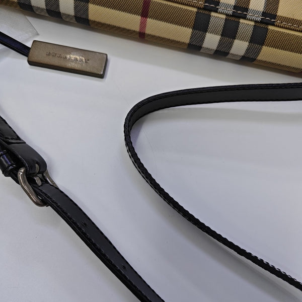 Coated Canvas Shoulder Bag Brown