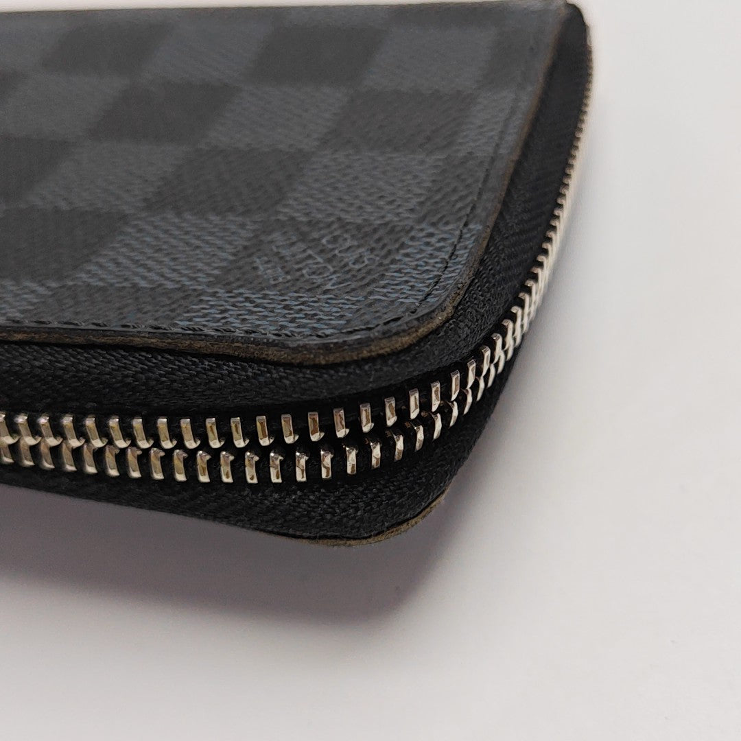 ZIPPY Damier Coated Canvas Blue Wallet
