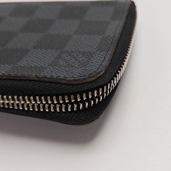 ZIPPY Damier Coated Canvas Blue Wallet