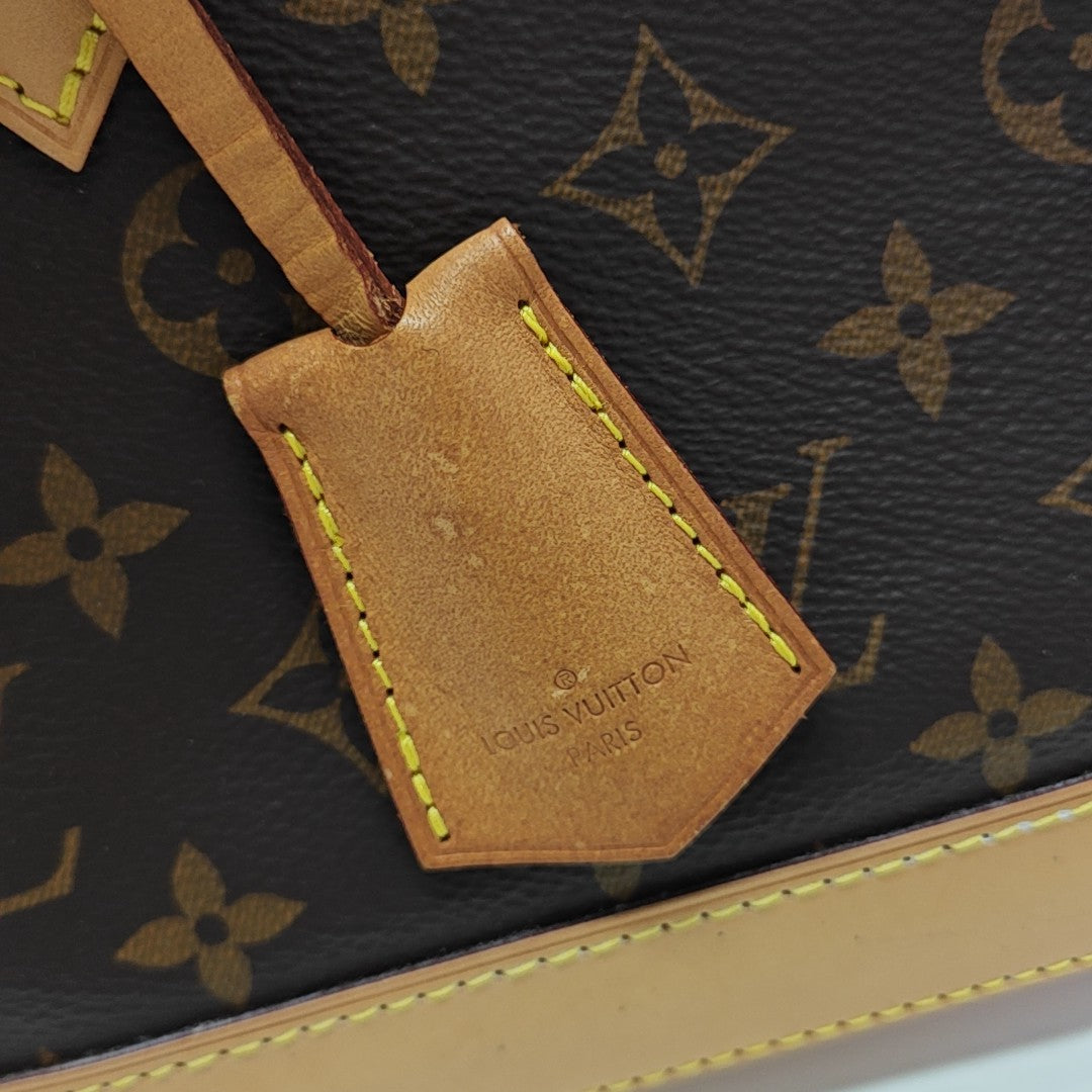 ALMA BB Monogram Coated Canvas Brown