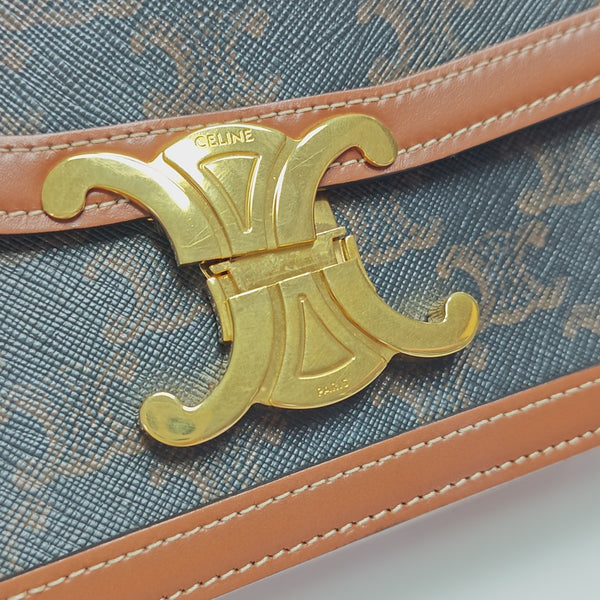 TRIOMPHE Small Coated Canvas Brown