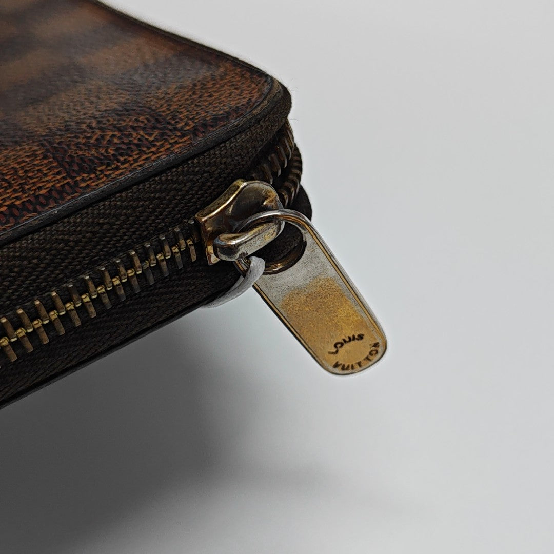 ZIPPY Damier Ebene Coated Canvas Brown Wallet
