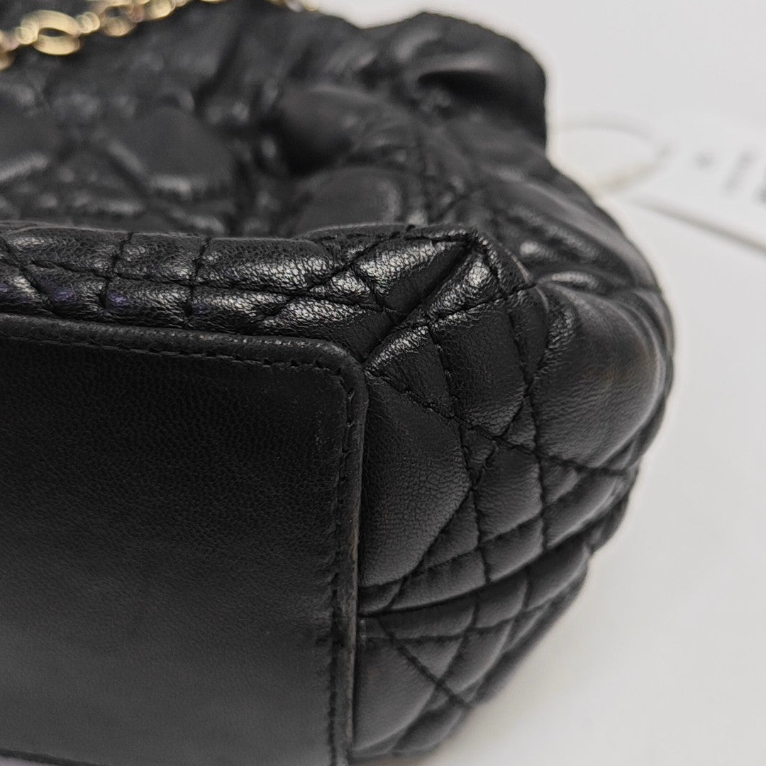 Cannage Lambskin Top Handle Bag Black
