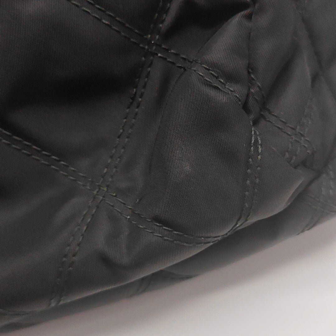 Quilted Nylon Backpack Black