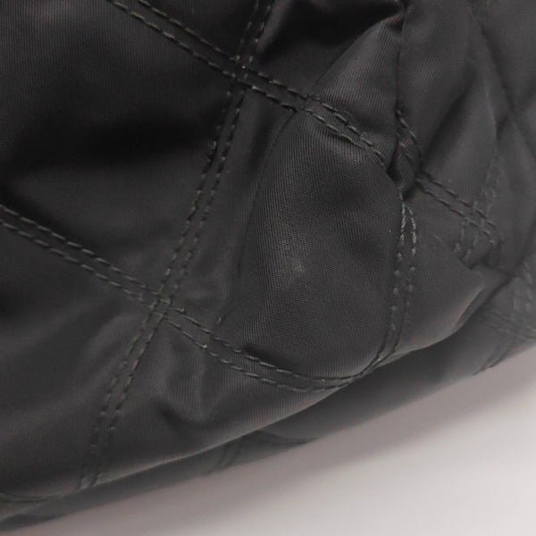 Quilted Nylon Backpack Black